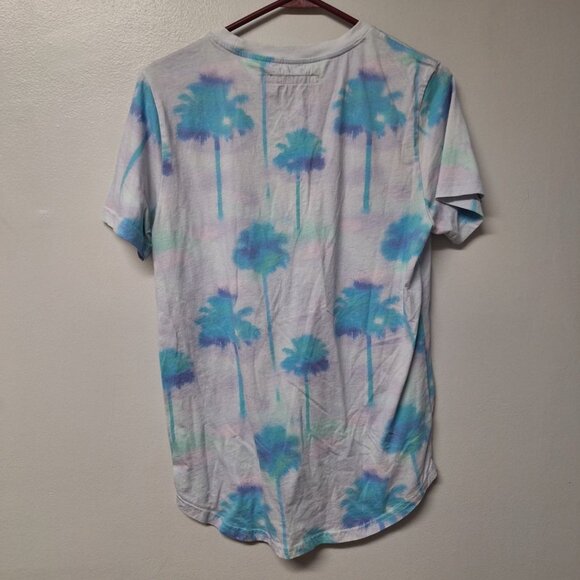 Edgar + Ash Tee Shirt Palm Trees Tie Dye Short Sleeve Womens Small Watercolor - Picture 2 of 7